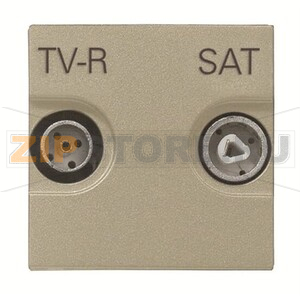 Розетка проходная с накладкой TV-R-SAT, шампань ABB 2CLA225180N1901 