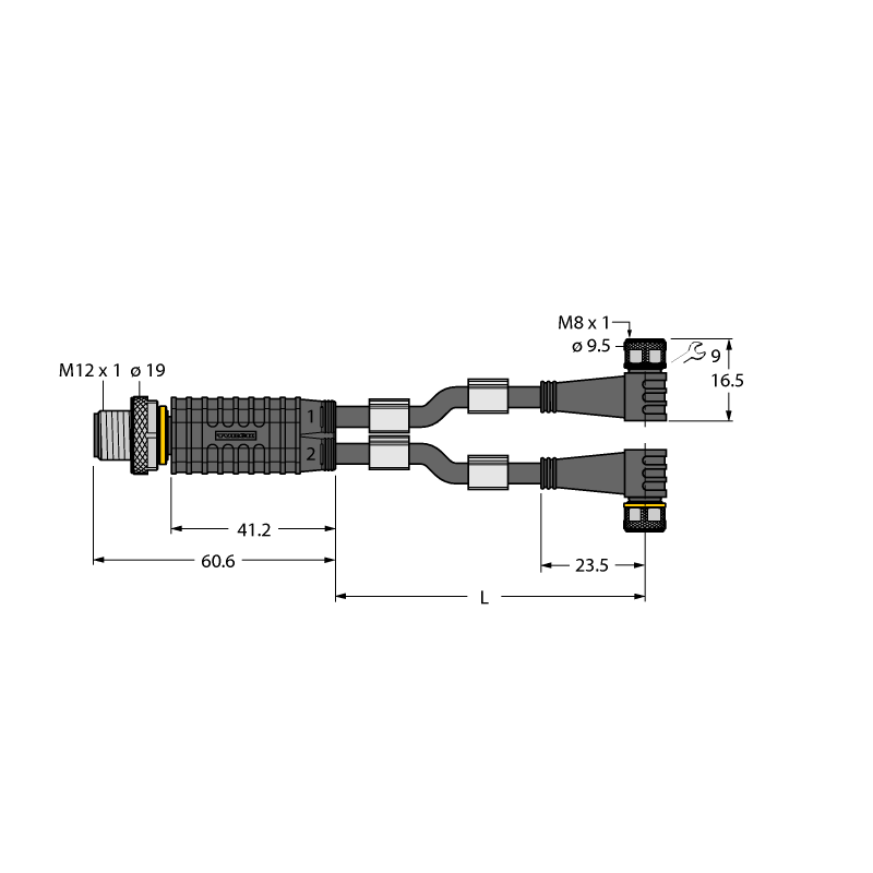 Разветвитель 2-х канальный Turck VBRS4.4-2PKW3M-5/5/TEL 
