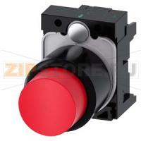 АКТУАТОР КНОПКИ С ВЫСОКИМ ФРОНТАЛЬНЫМ КОЛЬЦОМ (12MM), 22MM, КРУГЛ., ПЛАСТИК, КНОПКА КРАСНАЯ ВЫСТУПАЮЩАЯ, БЕЗ ФИКСАЦИИ, С ДЕРЖАТЕЛЕМ Siemens 3SU1200-0FB20-0AA0