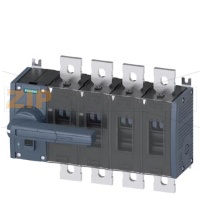 ВЫКЛЮЧАТЕЛЬ-РАЗЪЕДИНИТЕЛЬ 500A, ТР.4, 4-ПОЛ ФРОНТ.УПР. СЛЕВА КОМПЛЕКТНОЕ УСТР. С СЕРОЙ РУЧКОЙ ПЛОСКИЕ КЛЕММЫ Siemens 3KD4442-0QE10-0