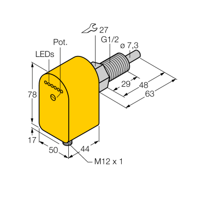 Датчик потока погружного типа с оценочной электроникой Turck FCS-GL1/2A4P-LIX-H1141 