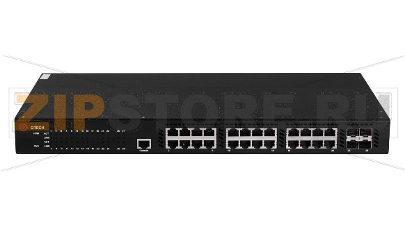 Управляемый коммутатор уровня L3 с поддержкой PoE 802.3af/at, 24 порта 10/100/1000BASE-T PoE, 4 порта 10GbE SFP+, 4K VLAN, 16K MAC адресов, консольный порт, встроенный БП разъем питания на задней панели, 100-240В AC, размеры ШхГхВ (435x240x44 мм) 