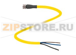 Кабель датчика-исполнительного устройства Female connector V3-GM-YE2M-PVC-U Pepperl+Fuchs Описание оборудованияFemale cordset, M8, 3-pin, PVC cable