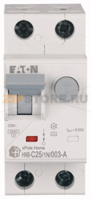 Переключатель комбинированный УЗО/АЗС Eaton HNB-C25/1N/003-A 