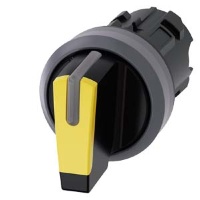 АКТУАТОР ПОВОРОТНОГО ПЕРЕКЛЮЧАТЕЛЯ С ВОЗМОЖНОСТЬЮ ПОДСВЕТКИ, 22MM, КРУГЛ., ПЛАСТИК С МЕТАЛЛИЧЕСКИМ ФРОНТАЛЬНЫМ КОЛЬЦОМ, РУКОЯТКА КОРОТКАЯ ЧЁРНАЯ С ЖЁЛТОЙ ВСТАВКОЙ, 3 КОММУТАЦИОННЫХ ПОЛОЖЕНИЯ: I-O-II, С ФИКСАЦИЕЙ, УГОЛ ПОВОРОТА РУКОЯТКИ 2X45 ГРАД.: 10:30Ч.