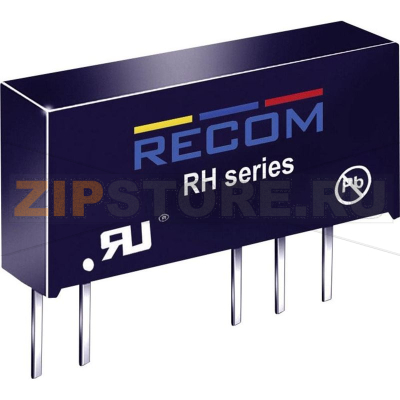 Преобразователь DC/DC, печатный монтаж, 5 В/DC, 12 В/DC, -12 В/DC, 41 mA Recom RH-0512D 