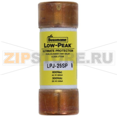 Предохранитель, 25 A, AC 600 В, 300 кА, 21x57 мм, J, UL, с задержкой Eaton LOW-PEAK CLASS J T/D L 