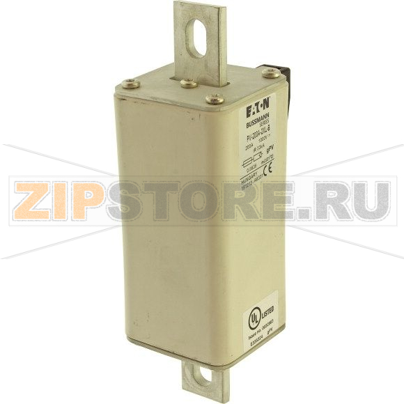 Предохранитель, 200 A, DC 1000 В, 33 кА, 2XL, 59x76x190 мм, gPV, UL, IEC Eaton FUSE 200A 1000V 