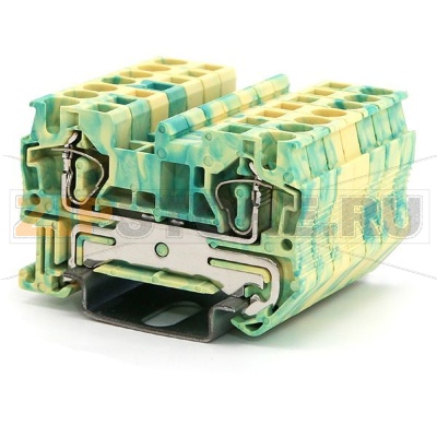 Клемма пружинная, заземляющая, желто-зеленая CHIKU RNS 4-PE 