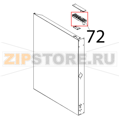 Staffa superiore porta Unox XVC 504 Staffa superiore porta Unox XVC 504Запчасть на деталировке под номером: 72