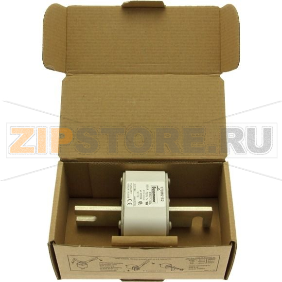 Предохранитель, 800 A, AC 690 В, 200 кА, 3, 76x90x139 мм, aR, DIN, IEC Eaton FUSE 800A 690V 3/1 
