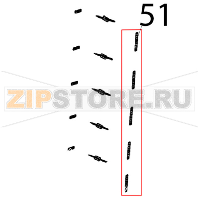 Guarnizione resistenza 141x24, G6. Unox XVC 1005EP Guarnizione resistenza 141x24, G6. Unox XVC 1005EPЗапчасть на деталировке под номером: 51