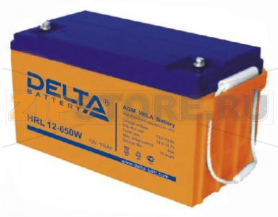 Delta HRL 12-650W Свинцово-кислотный аккумулятор (АКБ) Delta  HRL 12-650W: Напряжение - 12 В; Емкость - 150 Ач; Габариты: 482 мм x 172 мм x 240 мм, Вес: 46,4 кгТехнология аккумулятора: AGM VRLA Battery