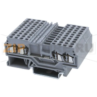 Клемма проходная, пружинная, 4 контакта, серая CHIKU RST 2,5-QUATTRO