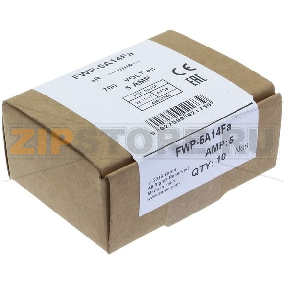 Предохранитель, 5 A, AC 700 В, 200 кА, 14x51 мм, aR, UL Eaton 5AMP 700V ac 14x51MM FERRULE 