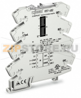 Изолирующий усилитель сигнала; Входной сигнал тока и напряжения; Сигнал биполярного тока и напряжения на выходе; регулировка шкалы и нуля; Напряжение питания: 24 В пост. тока; Ширина модуля 6 мм; 2,50 mm Wago 857-402