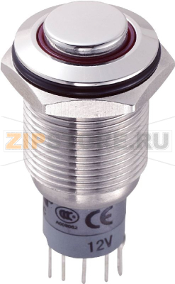 Кнопка антивандальная 250 В/AC, 3 А, 1 x вкл/вкл, с фиксацией, IP67, 1 шт TRU Components LAS2GQH-11ZE/R/12V/S/P 