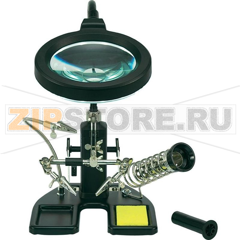 Зажим с лупой и подставкой под паяльник, с подсветкой Toolcraft 826054 
