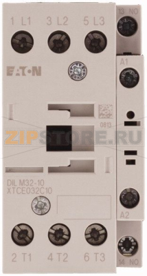 Контактор 32 А, 24-27В (DС), 1 НО доп. контакт, категория применения AC-3, AC-4 Eaton DILM32-10(RDC 