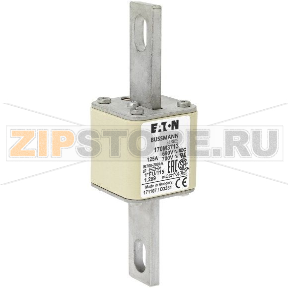 Предохранитель, 125 A, AC 690 В, size 1, 45x45x140 мм, aR, IEC UL Eaton FUSE 125A 690V 1*FU/11 