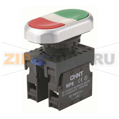 Кнопка двойная, 2НЗ, IP65 Chint NP8-02S 