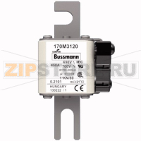 Предохранитель, 450 A, AC 690 В, 200 кА, DIN 1, 45x59x104 мм, aR, DIN, IEC Eaton FUSE 450A 690V