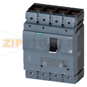 circuit breaker 3VA2 IEC frame 630 breaking capacity class L Icu=150kA @ 415V 4-pole, line protection ETU340, ELISA LI, In=630A overload protection Ir=250A...630A short-circuit protection Ii=9 x In N conductor protection adjustable (OFF, 50%, 100%) nut ke 