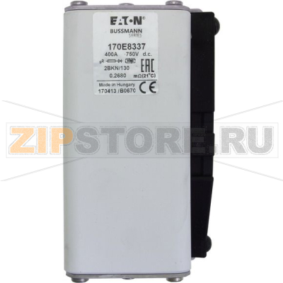 Предохранитель, 400 A, DC 750 В, size 2, 59x77x130 мм, gR, IEC Eaton FUSE 400A 750V 2BKN/130 GR 