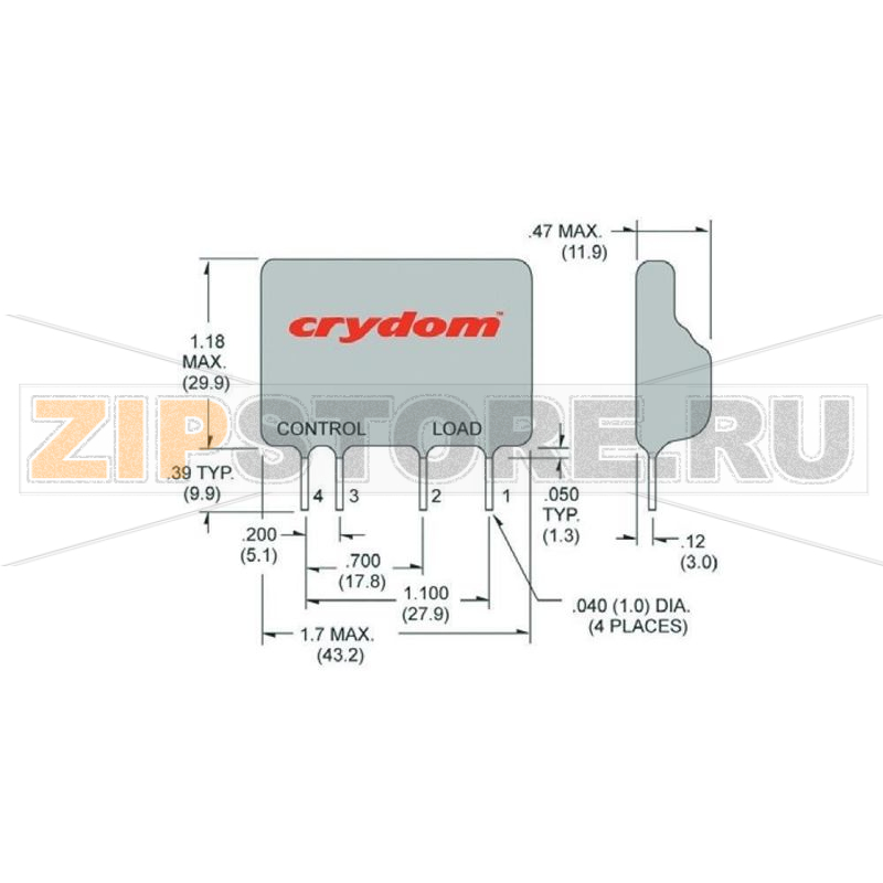 Реле твердотельное 2 А, 280 В/AC, 1 шт Crydom D2W202F 