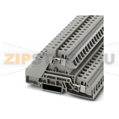 Монтажные многоярусные клеммы Phoenix Contact UTI 6-L/L Винтовые зажимы, Сечение:  0,2 мм² - 10 мм², AWG: 24 - 8, Ширина: 8,2 мм, Цвет: cерый, Тип монтажа: NS 35/7,5, NS 35/15.Минимальный заказ: 50 шт.Упаковка: 50 шт.
