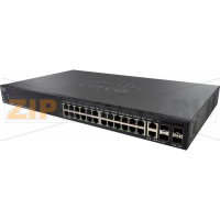 Коммутатор Управляемый Cisco - 550X series, Layer 2, 24-PoE, 24-1GbE, 2-SFP+, 2-combo-10GbE, ROM-256MB, RAM-512MB, SNMP, telnet, Web, CLI, rack mount, SG550X-24MP-K9-EU