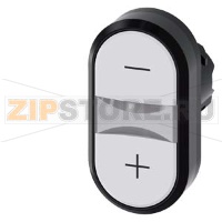 АКТУАТОР ДВОЙНОЙ КНОПКИ, 22MM, КРУГЛ., ПЛАСТИК, КНОПКИ ПЛОСКИЕ: БЕЛАЯ С МАРКИРОВКОЙ "-", БЕЛАЯ С МАРКИРОВКОЙ "+" Siemens 3SU1000-3AB66-0AL0