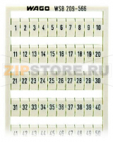 Маркировочная карта WSB; в картах; МАРКИРОВАНО; 1 ... 50&2X; not stretchable; Горизонтальная маркировка; с креплением на защелке; белые Wago 209-566