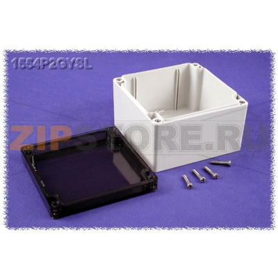 Корпус 120x120x80 мм, материал: поликарбонат, серый, 1 шт Hammond 1554P2GYSL 