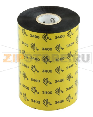 Риббон 3400 High Performance Wax Resin Black 110 мм/ 450 м Термотрансферная лента красящая (риббон) 3400 High Performance Wax Resin Black 110 мм/ 450 мКаталожный номер: 03400BK11045