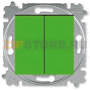 Переключатель двухклавишный, зелёный ABB 2CHH595245A6067 