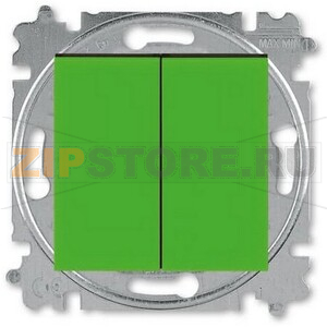 Переключатель двухклавишный, зелёный ABB 2CHH595245A6067 