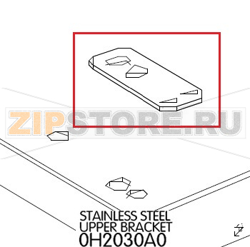 Stainless steel upper bracket Unox XL 405 Stainless steel upper bracket Unox XL 405Запчасть на деталировке под номером: 3Название запчасти на английском языке: Stainless steel upper bracket Unox XL 405