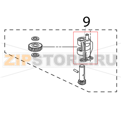 Worm gear bracket and bearing KitchenAid 5K45SSEWH Worm gear bracket and bearing KitchenAid 5K45SSEWHЗапчасть на деталировке под номером: 9