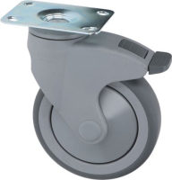 SWIVEL WHEEL WITH PLATE AND BRAKE