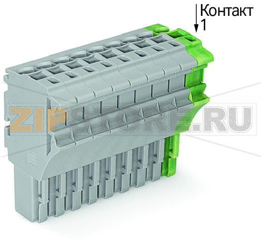 1-проводниковая розетка; 2,5 мм; 11-пол.; 2,50 mm; серые, желто-зеленые Wago 2022-111/000-036 