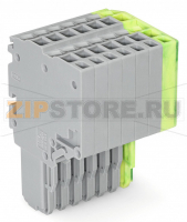 2-проводная розетка; 1,5; 7-пол.; 1,50 mm; серые, желто-зеленые Wago 2020-207/000-036