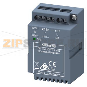 expansion module I(N),I(Diff),analog N conductor measurement, residual current measurement, 2 analog inputs, plug-in, for 7KM PAC3200 / 4200 Siemens 7KM9200-0AD00-0AA0 