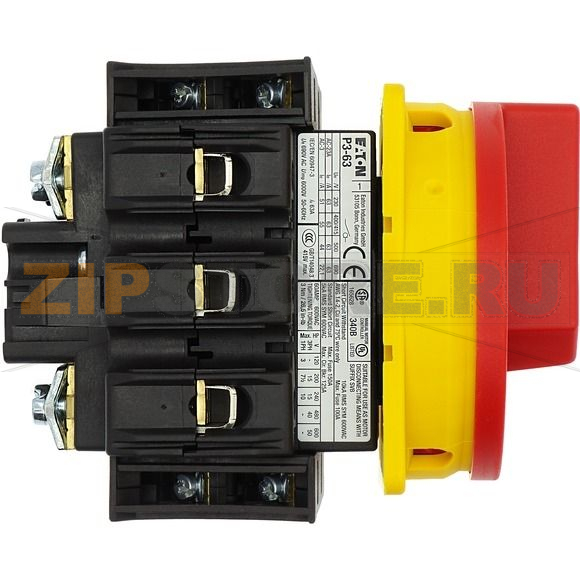 Выключатели главные, P3, 63 A, 3-полюсн., 2 замык, 2 разм контакты Eaton P3-63/EA/SVB/2HI11 