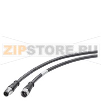 Power connecting cable M12-180/M12-180 for power supply of the ET 200, harness cable with M12 connector and M12 socket, L-coded, 4-pole, 15 m Siemens 6XV1801-6DN15