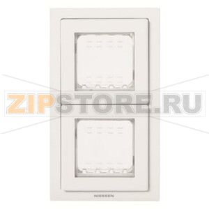 Рамка монтажная, двухпостовая, двухмодульная, IP55, белая ABB 2CLA327200N1101 