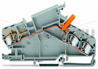3-conductor through terminal block; 6 mm; with touch-proof test socket; e.g., voltage transformer circuits; center marking; for DIN-rail 35 x 15 and 35 x 7.5; CAGE CLAMP®; 6,00 mm; gray Wago 282-866