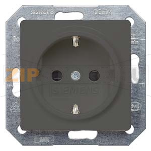 DELTA I-SYSTEM ЧЕРНЫЙ МЕТАЛЛИК РОЗЕТКА SCHUKO 10A DC/16А AC 250В C ЗАЩИТНЫМ КОНТАКТОМ  C ОТКИДЫВАЮЩЕЙСЯ КРЫШКОЙ C БЕЗРЕЗЬБОВЫМИ КОНТАКТНЫМИ ЗАЖИМАМИ ЭЛ.-МЕХ.ЧАСТЬ Siemens 5UB1924 
