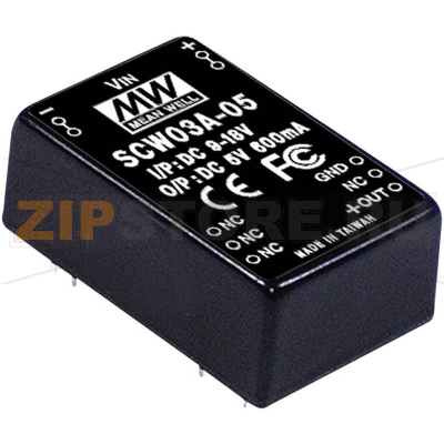 Преобразователь DC/DC, 600 мА Mean Well SCW03C-05 