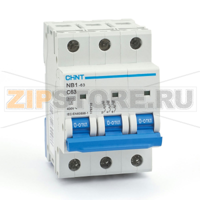Выключатель автоматический 63 А, 6 кА, 3 полюса Chint NB1-63 
